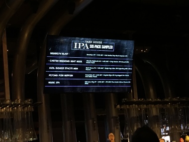 Here is an image of the IPA Six Pack Sampler information. It includes Brooklyn Blast, Carton Brewing Boat Beer, Evil Genius Stacy's Mom, Flying Fish Hopfish, and their House IPA. (Photo/Marissa DeLuca)